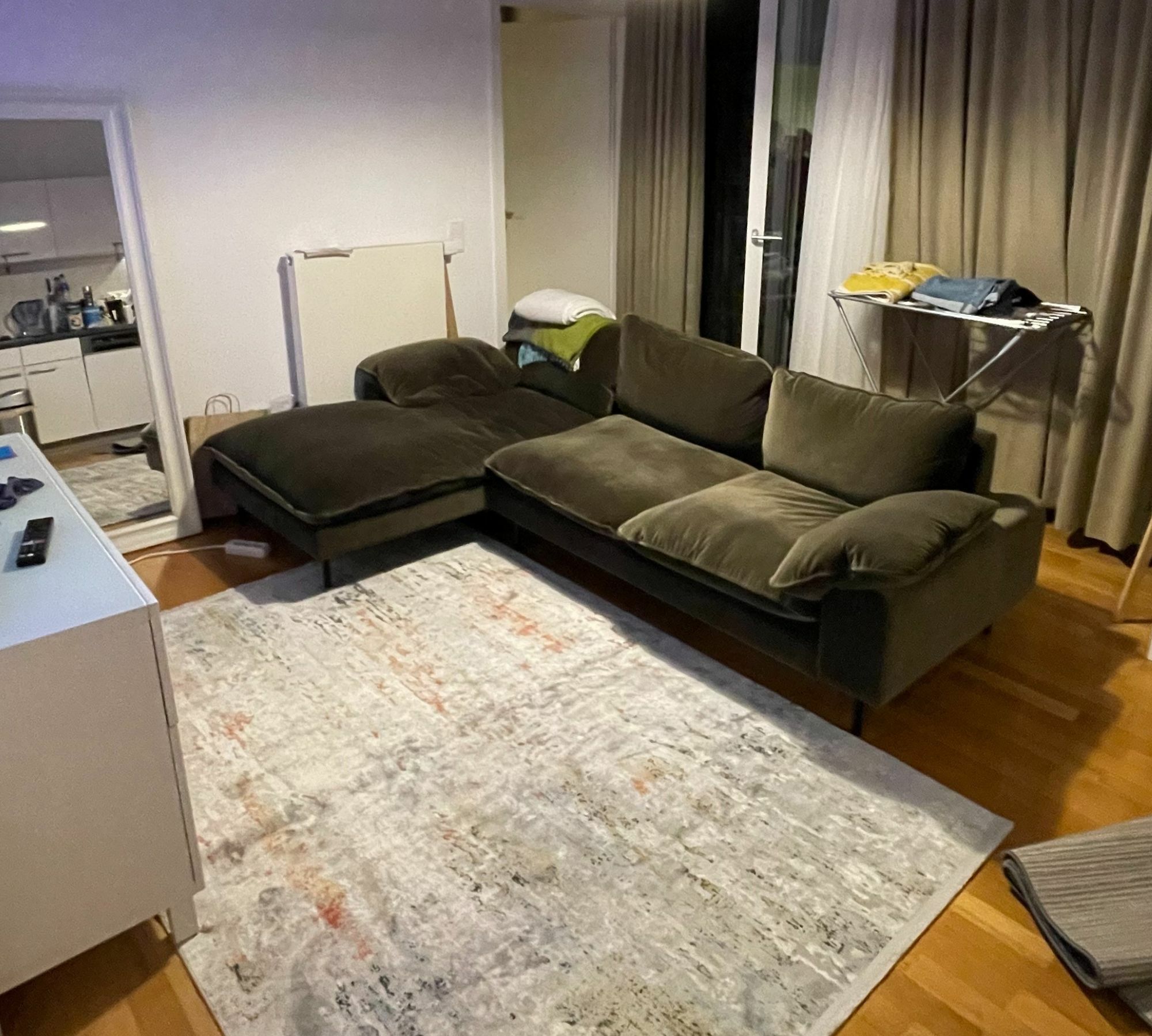 Fallyn Ecksofa Récamiere Links Zypressengrün 2