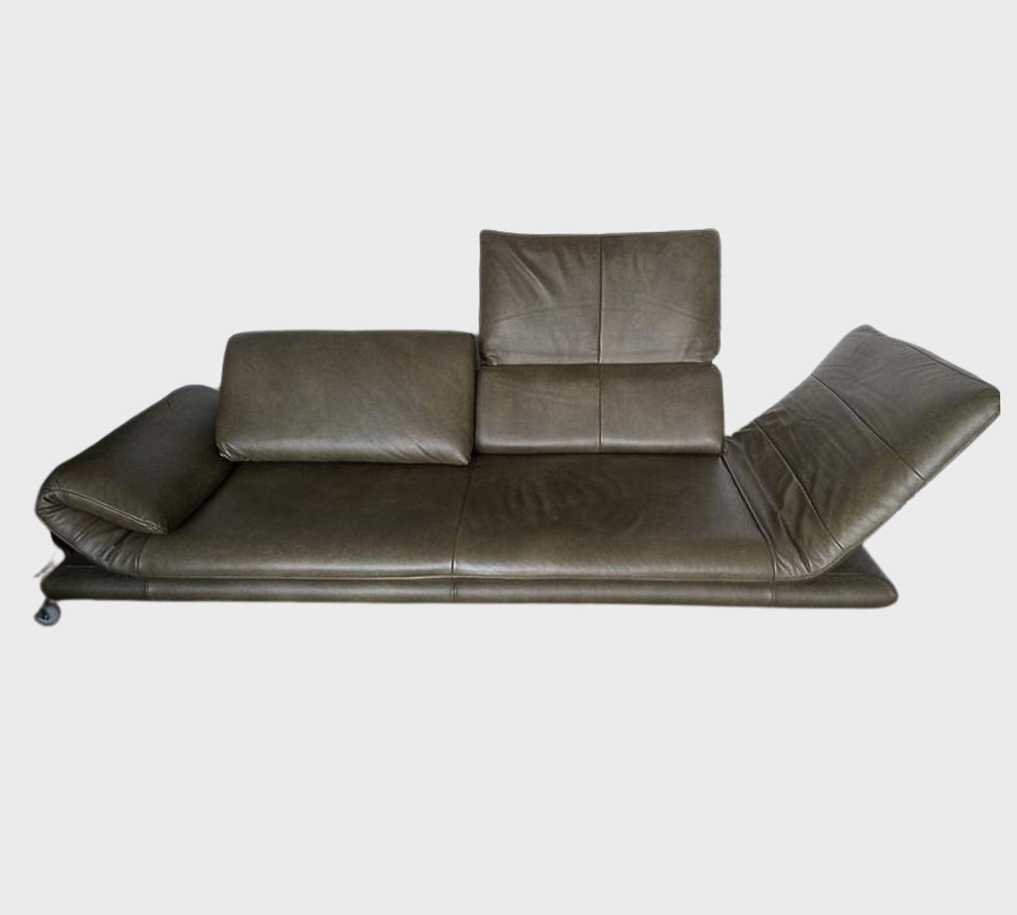 Sofa mit Armlehnen-und Rückenfunktionen Leder Dunkelgrün 0