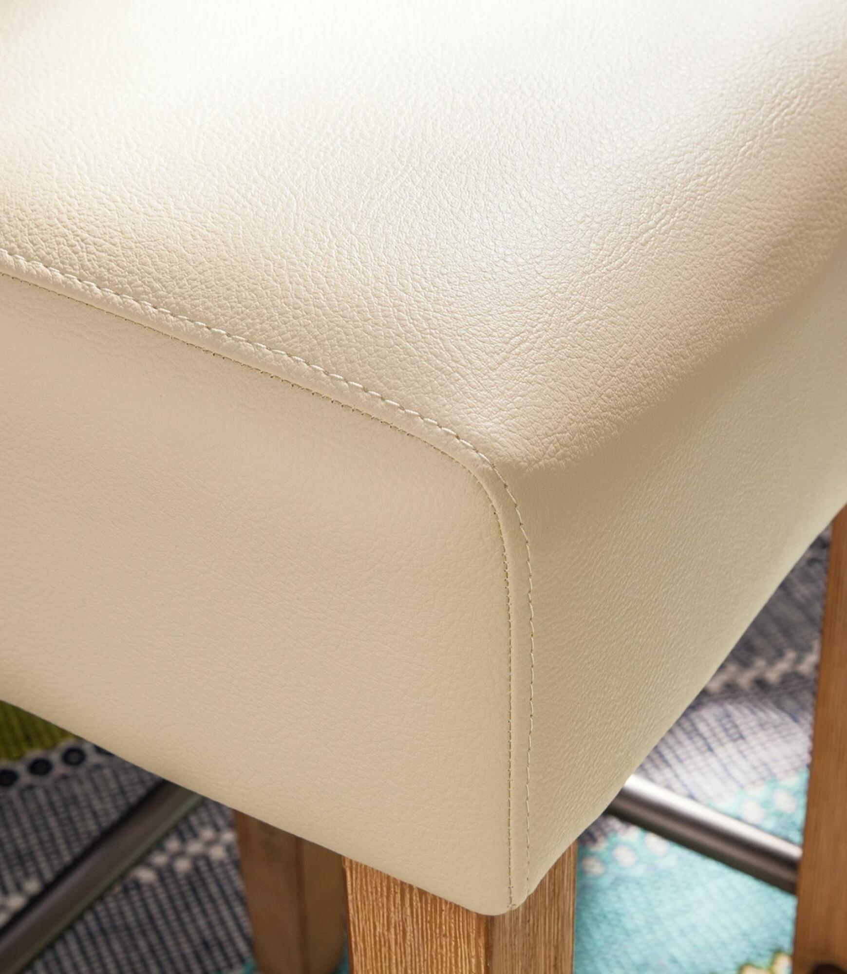 Barhocker Cremeweiß Akazie massiv 3