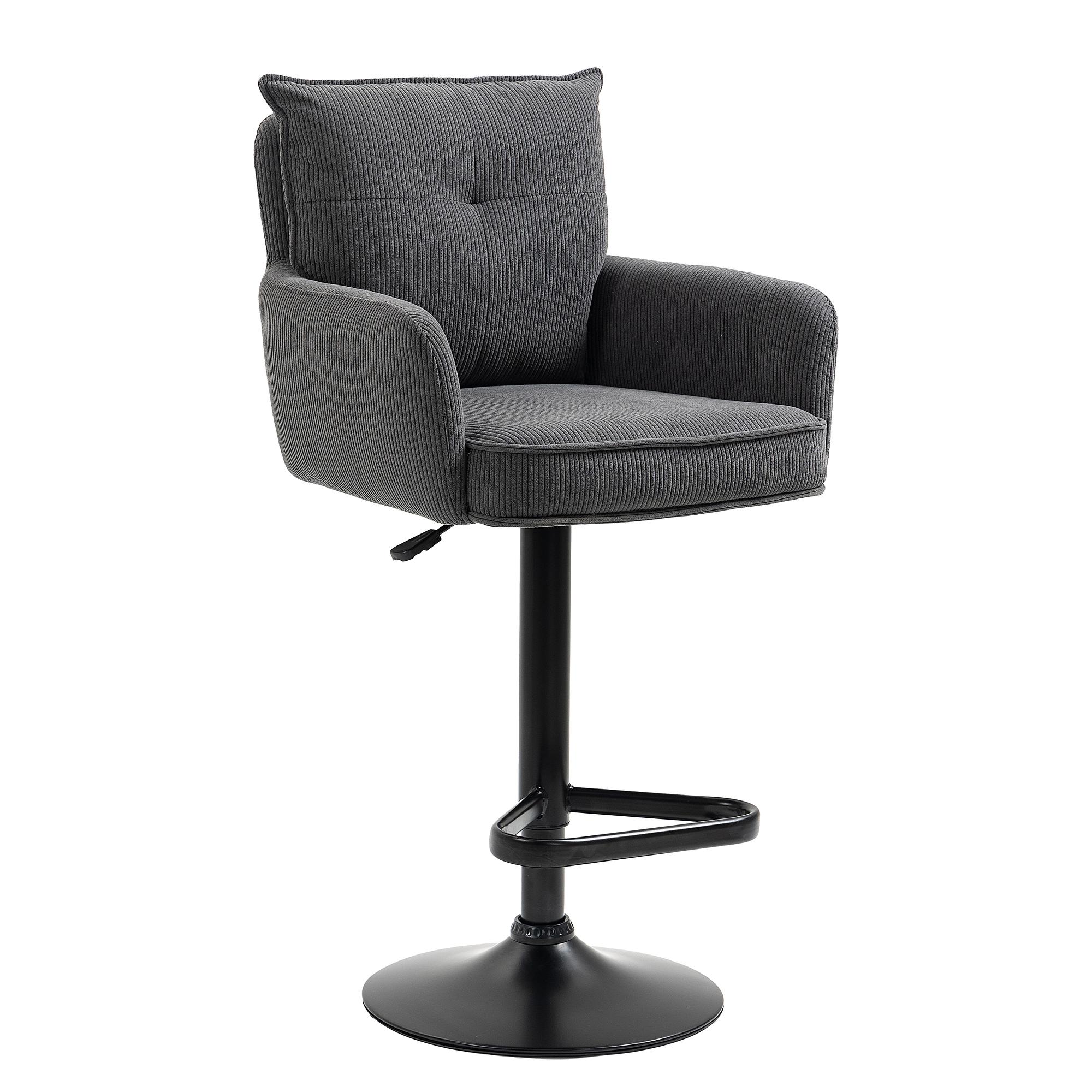 2x Drehbarer Barstuhl DIDRIP Höhenverstellbar Grau 0