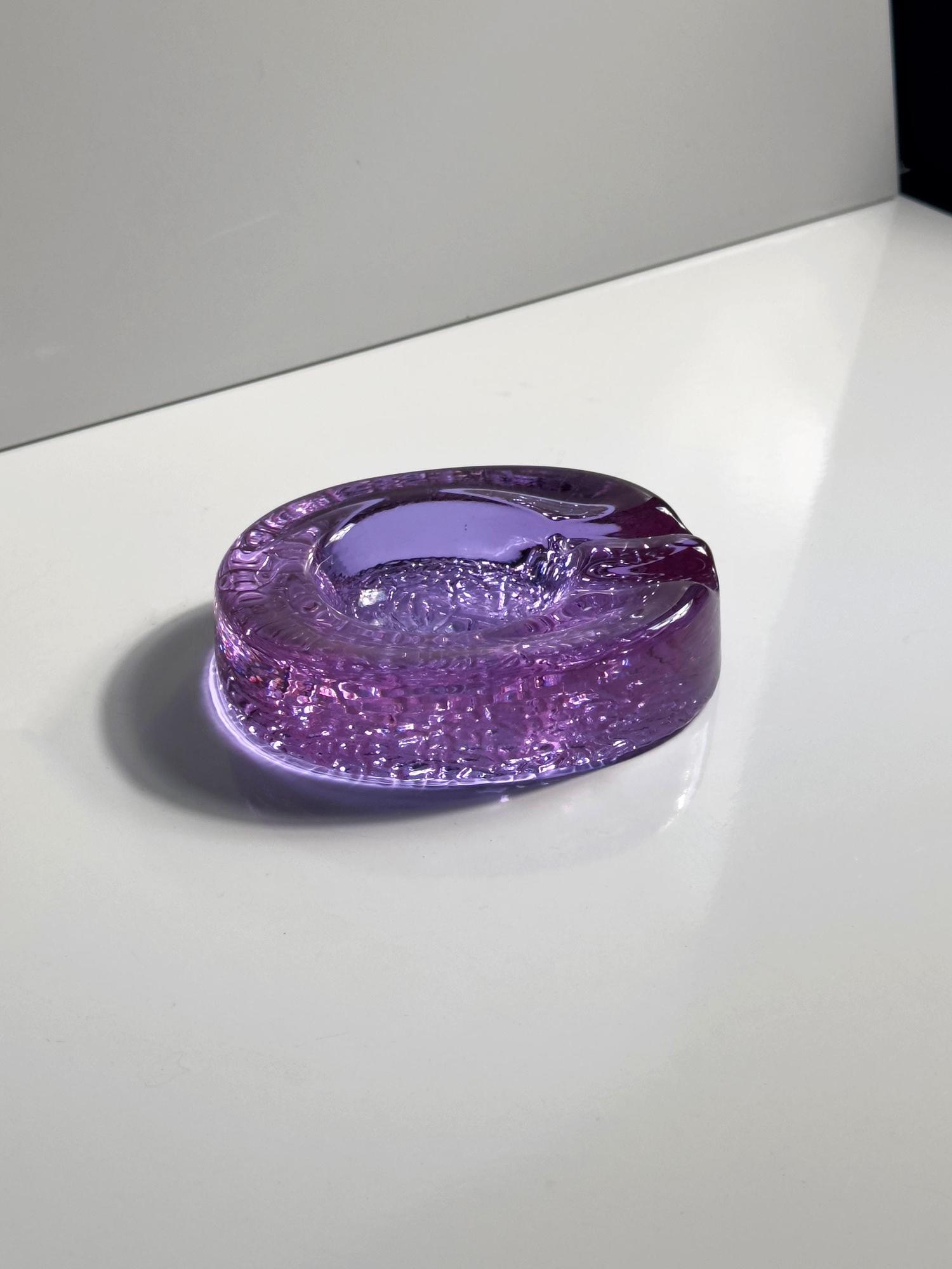 Vintage Palo Santo Bowl Alexandrite glass Murano 1970s 4