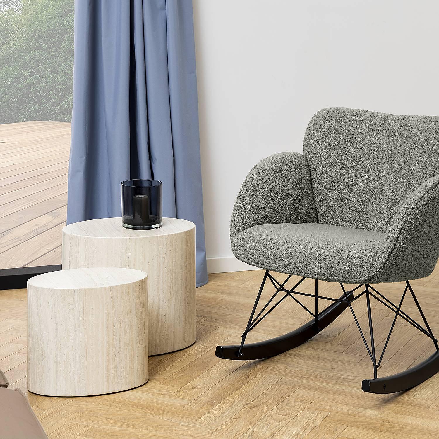 Hoya Beistelltisch 2er-Set Travertin Dekor 2