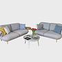 2x Lune JH200 Sofa 2-Sitzer Wolle Grau 4