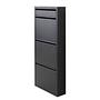 Shoe Cabinet Caruso Metal Black 115 cm 0