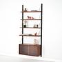 Teak wall unit brown 1960s 2