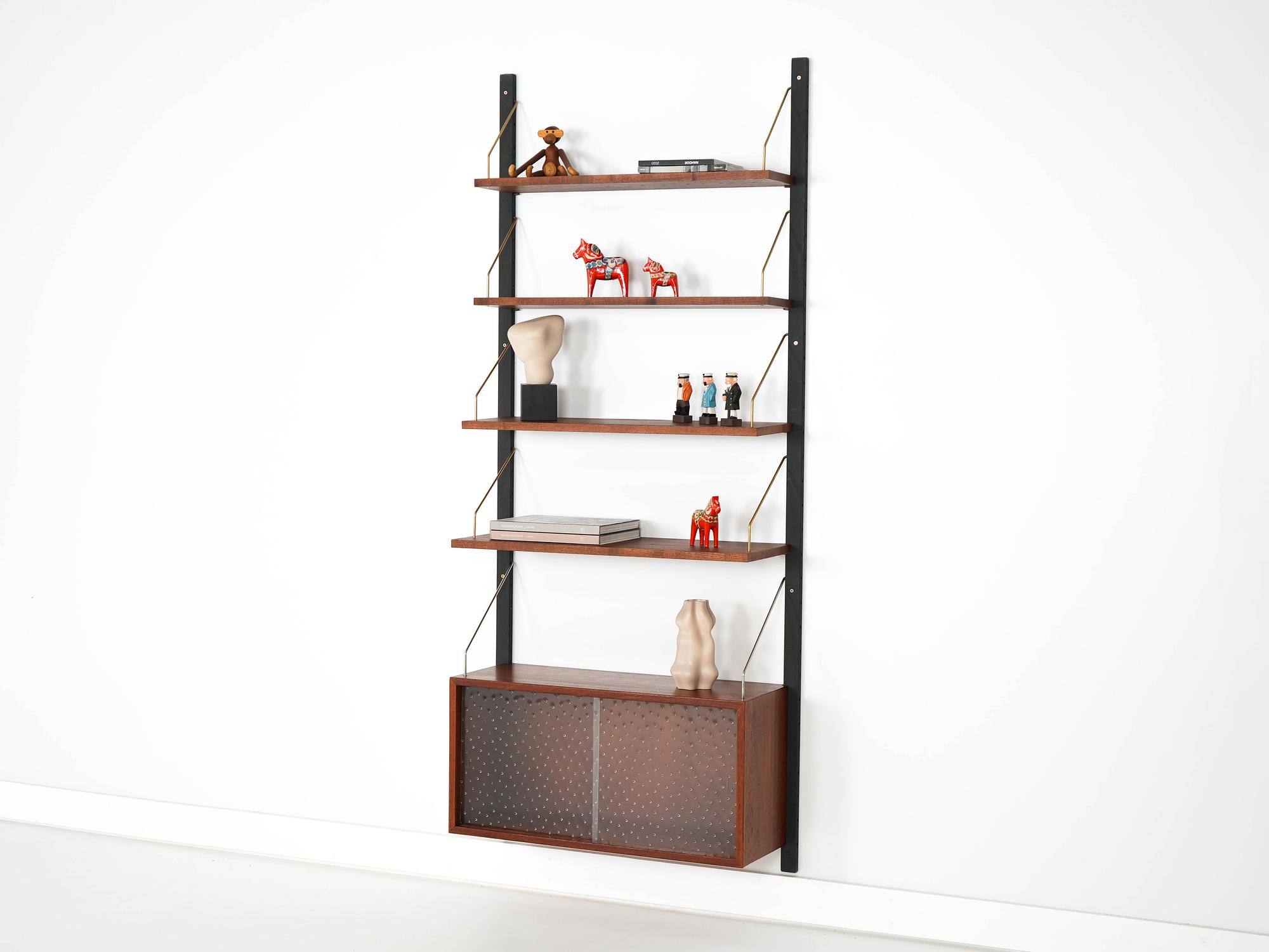 Teak wall unit brown 1960s 2