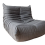Set Lounge Togo 2 pezzi Tessuto Grigio 4