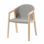 Armchair Woven Fabric Solid Ash Light Grey 1