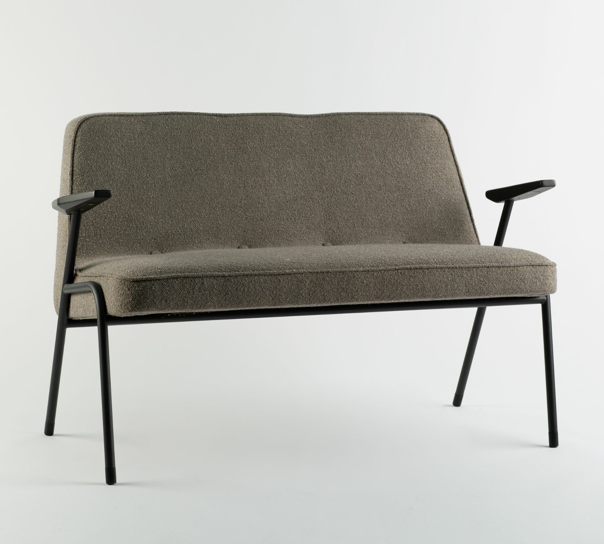 366 Sofa 2-Sitzer Metall Bouclé Grau 0