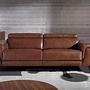 3 seater relaxation sofa in brown leather 6117 6
