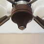 Vintage chandelier wood glass brown 1970s 4