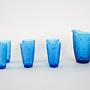 Gläser und Krug-Set Blau 1970er Jahre 2