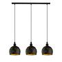Roccaforte III Pendant Lamp Steel Black 3-light 1