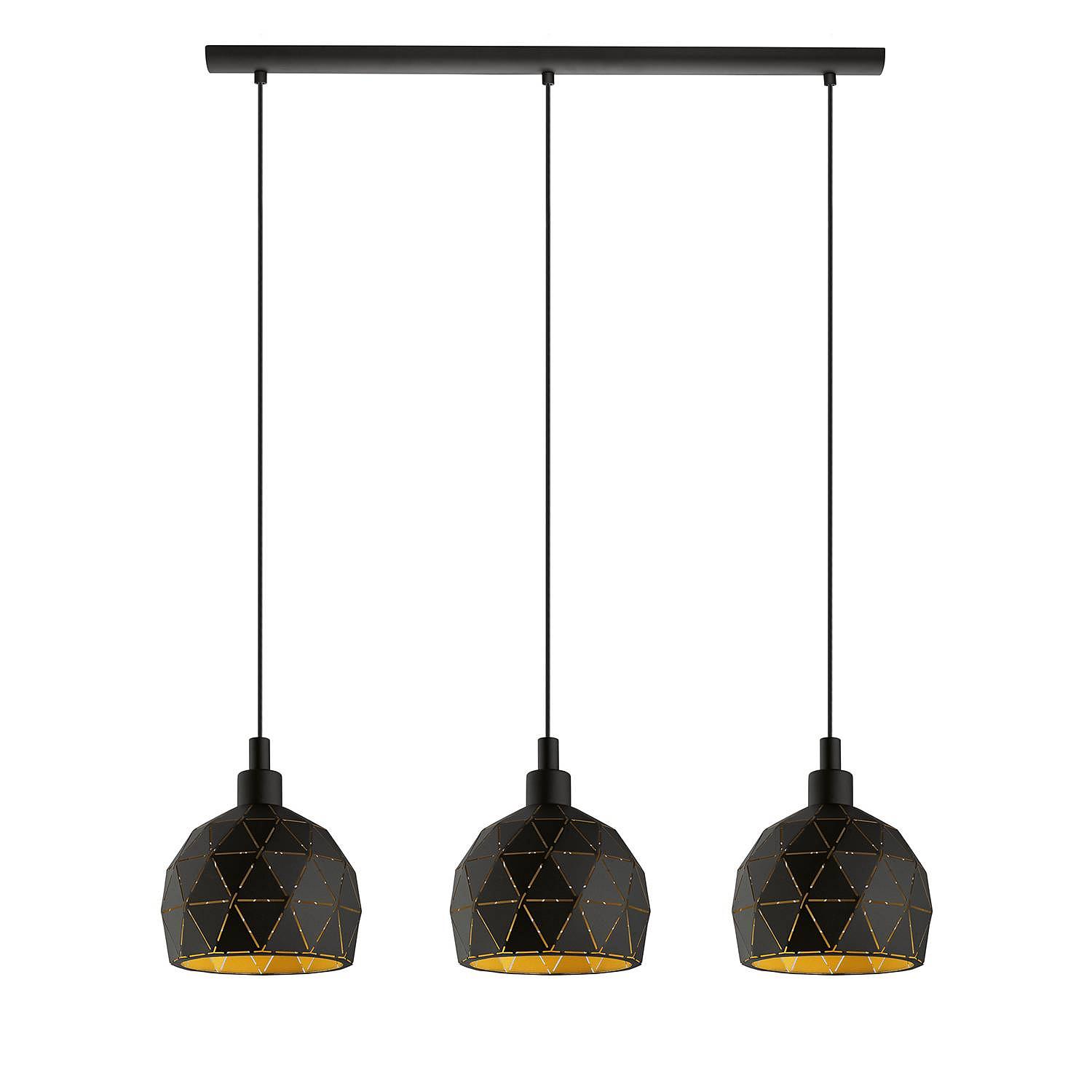Roccaforte III Pendant Lamp Steel Black 3-light 1