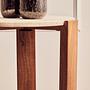Palermo Runder Marmor Beistelltisch Naturholz 3