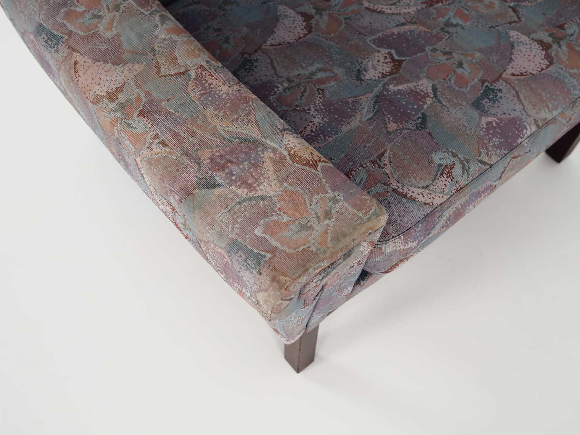 Vintage Sessel Buchenholz Textil Violett 1960er Jahre 7