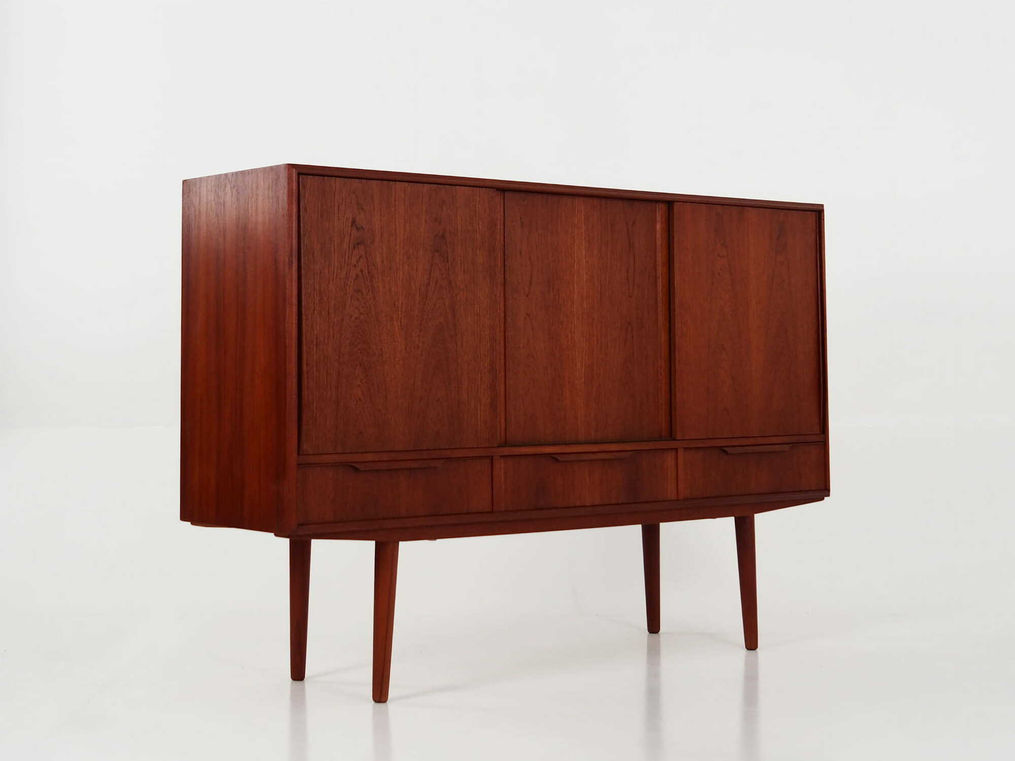 Highboard Teakholz Braun 1960er Jahre 3