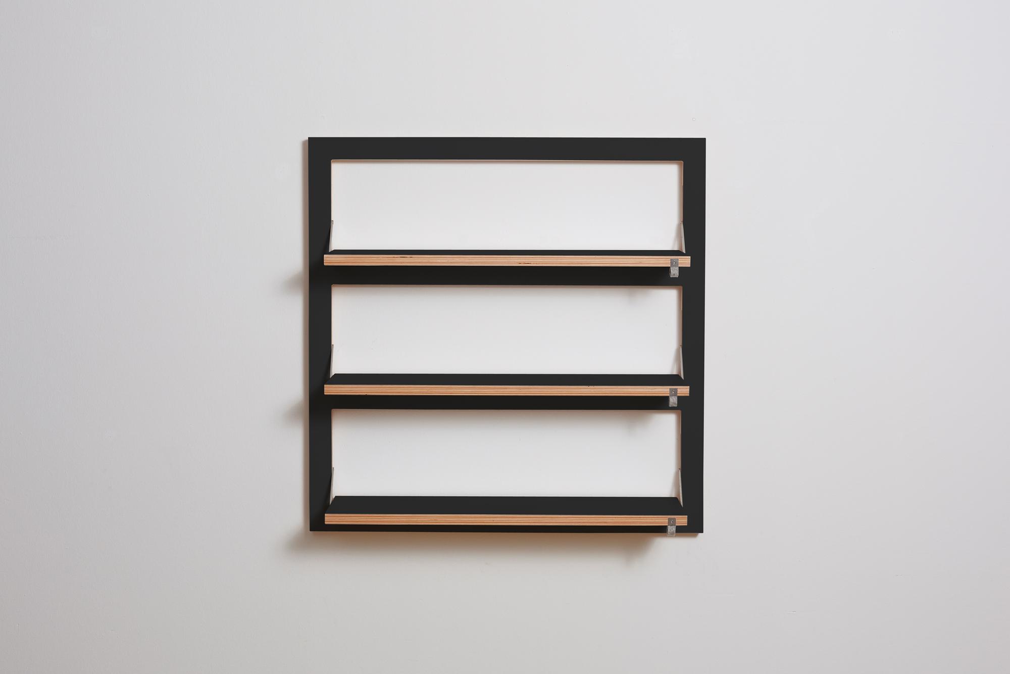Fläpps Wall Shelf Wood Black 80 x 80cm 0