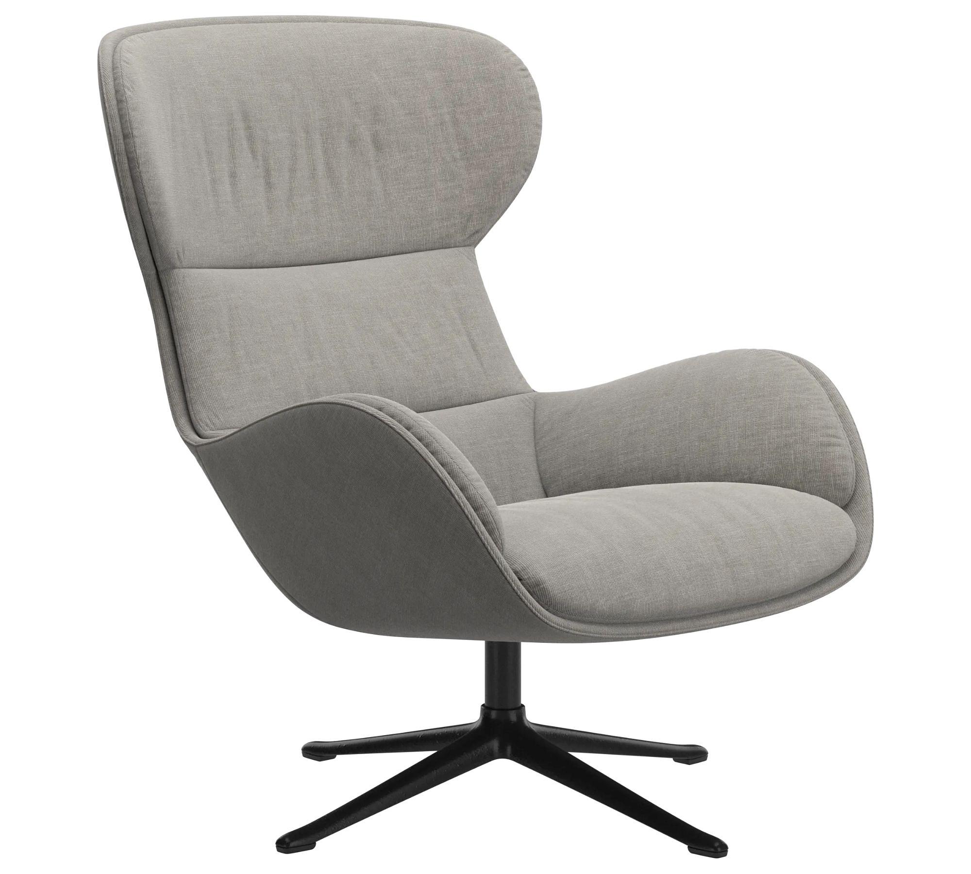 Reno armchair swiveling Naples fabric 2250 silver grey 2