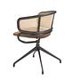 Swiveling armchair Rattan Velvet Brown 6