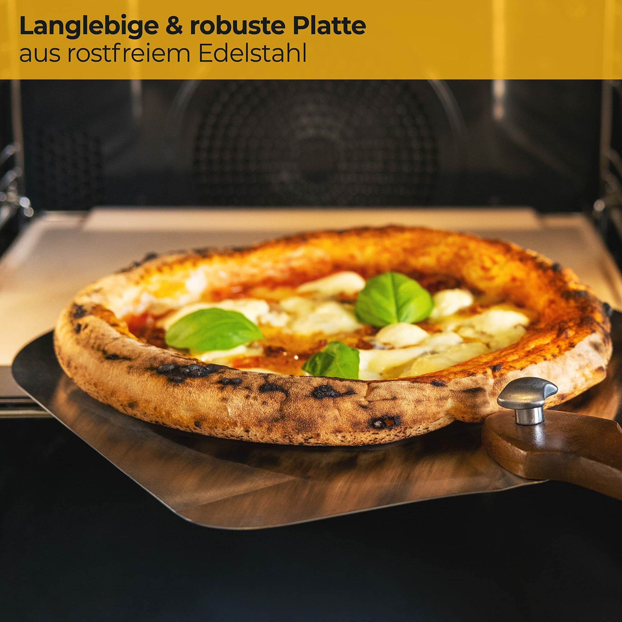 Pizzaschieber Edelstahl Akazienholz 1