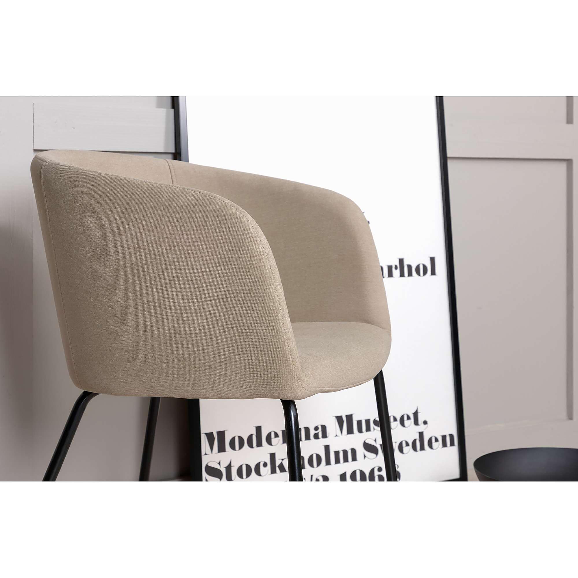 Armlehnenstuhl Woura Samt Beige 4
