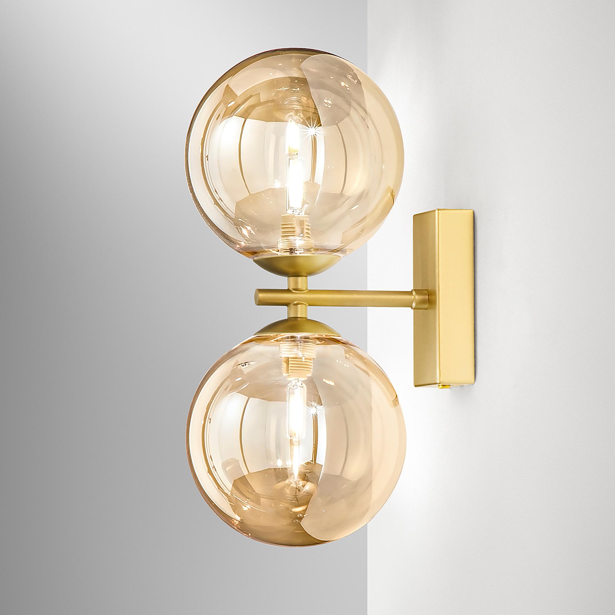 Honey Wall Lamp Colored Glass Gold 1