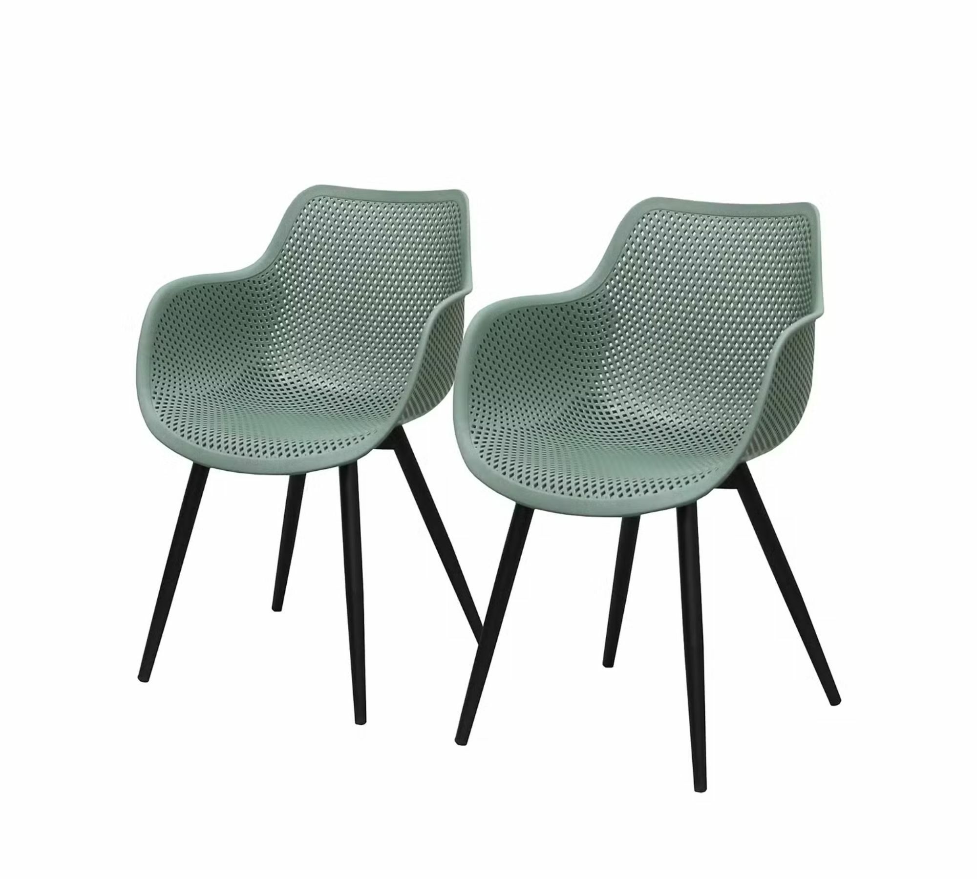 2x Pero Gartenstuhl Kunststoff Stahl Olivgrün 0