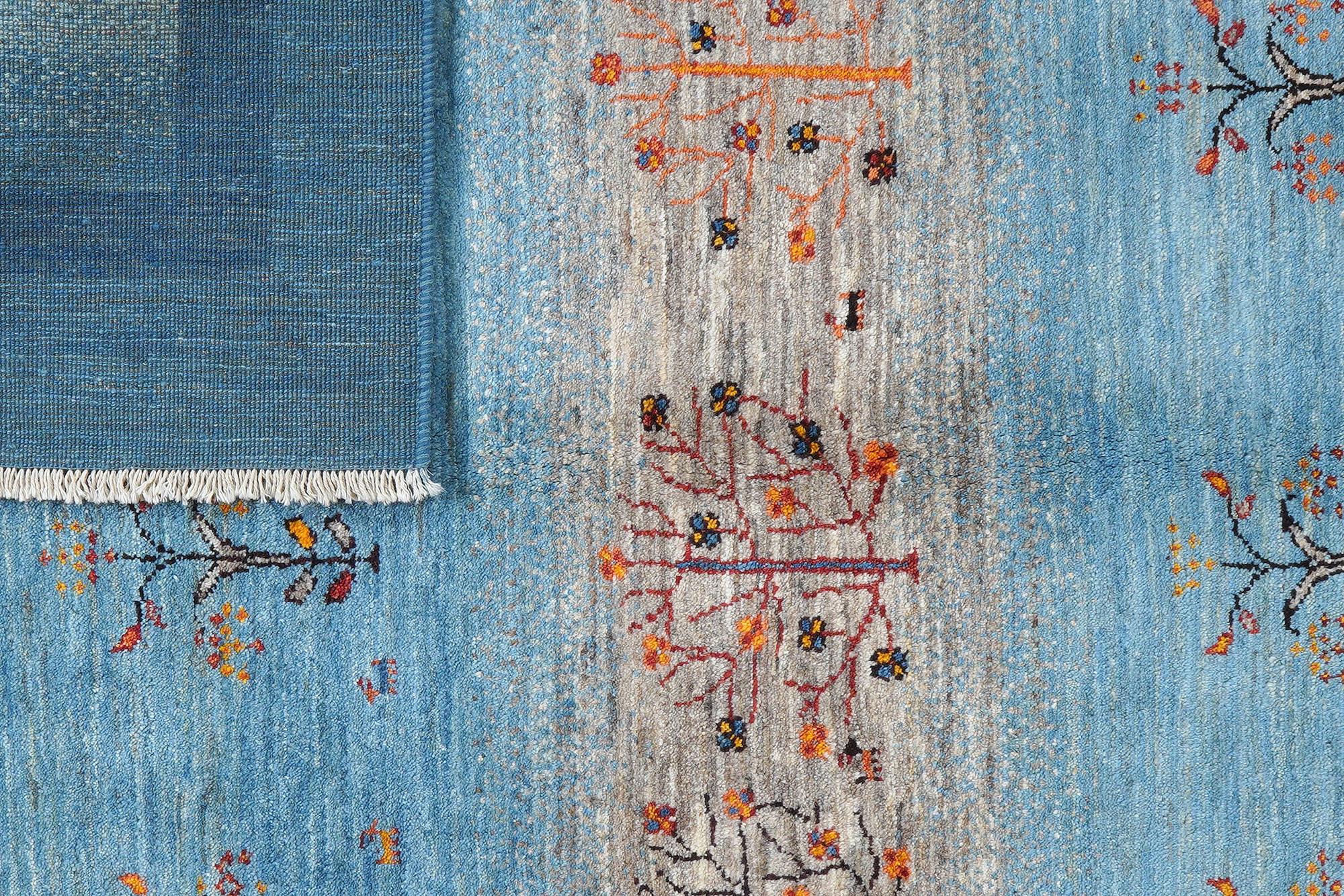 Rizbaf Gabbeh Carpet Wool Blue 5