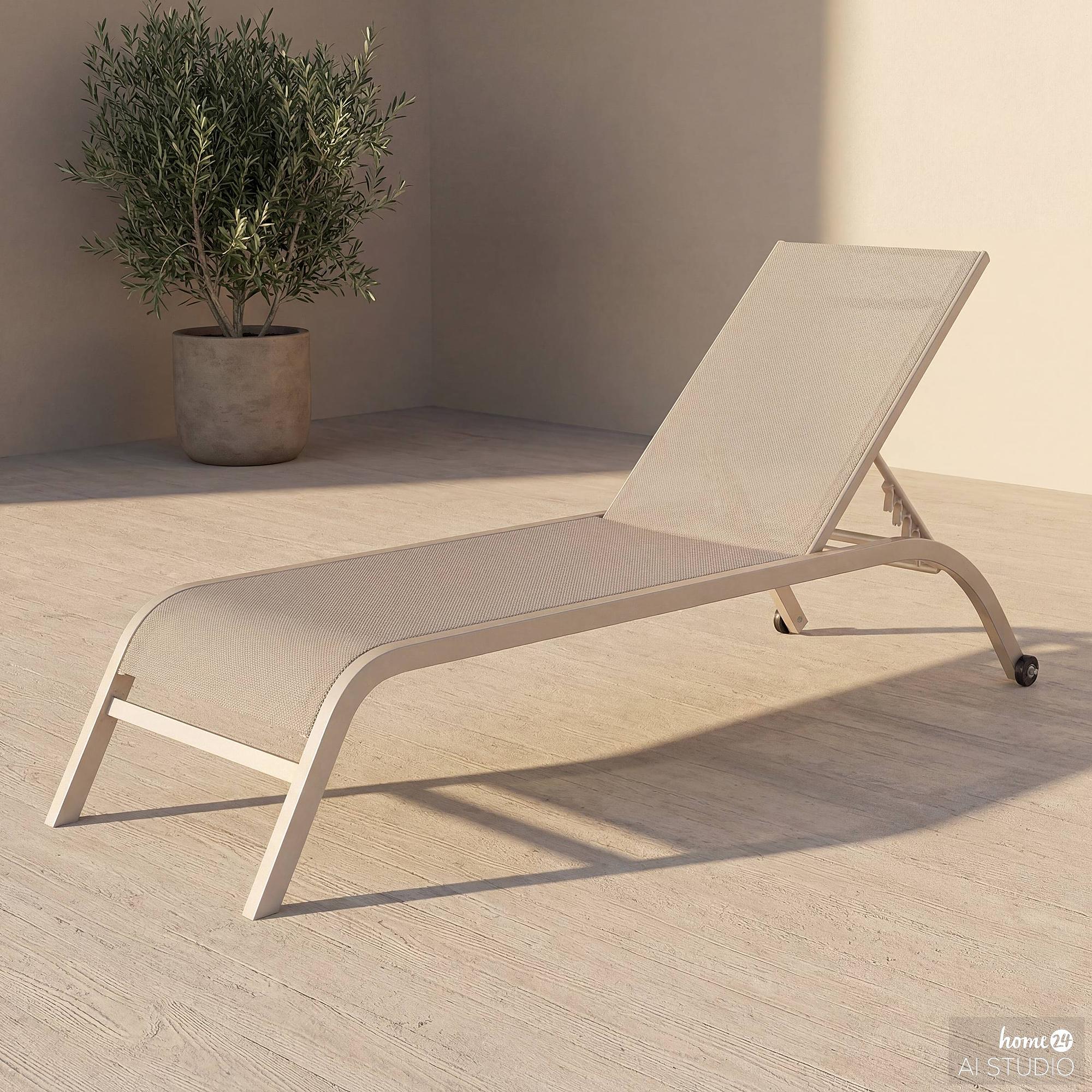 Sun Lounger Bruny Steel Beige 0
