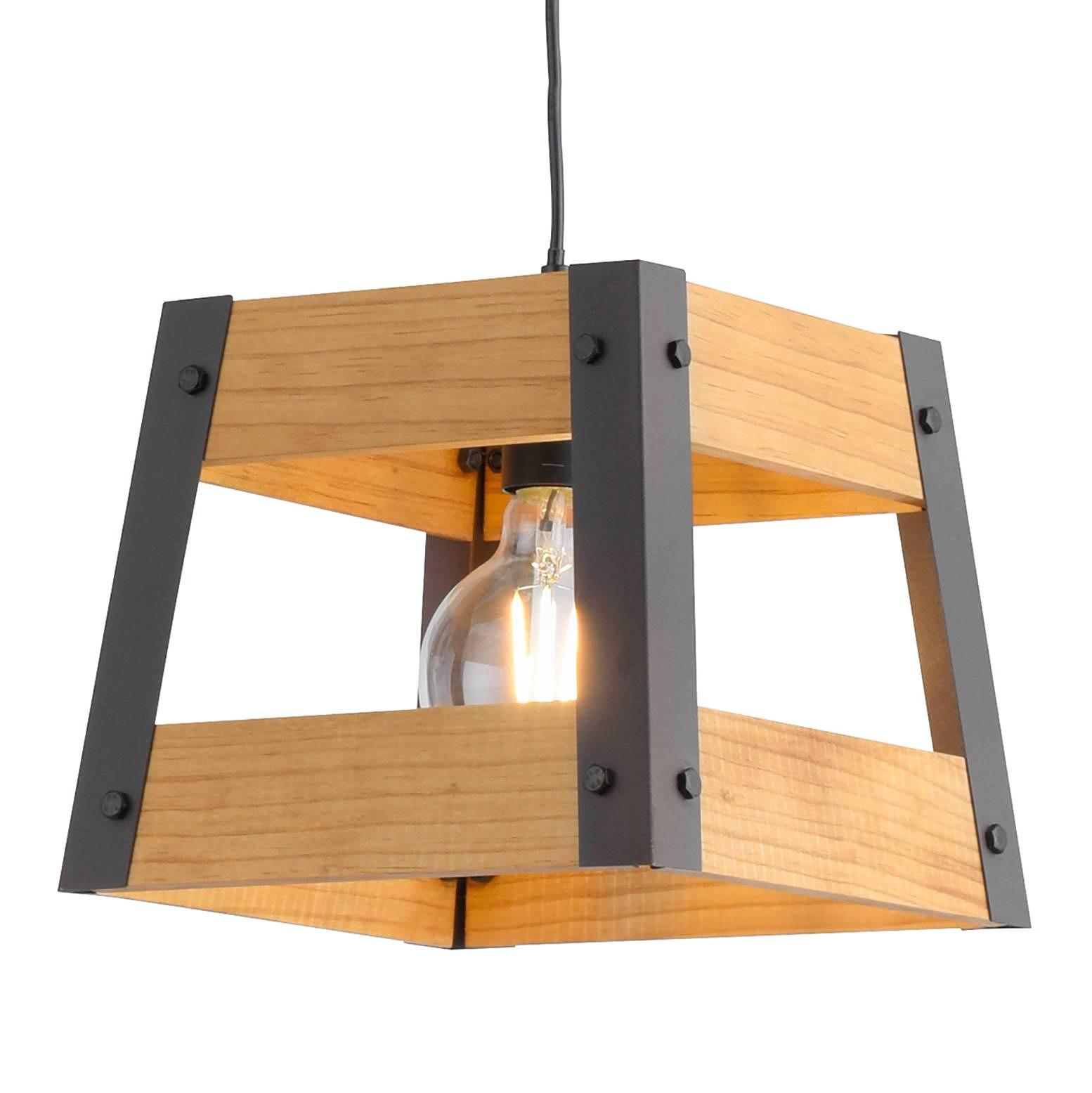 Pendant lamp Crate I Solid Pine Black 0