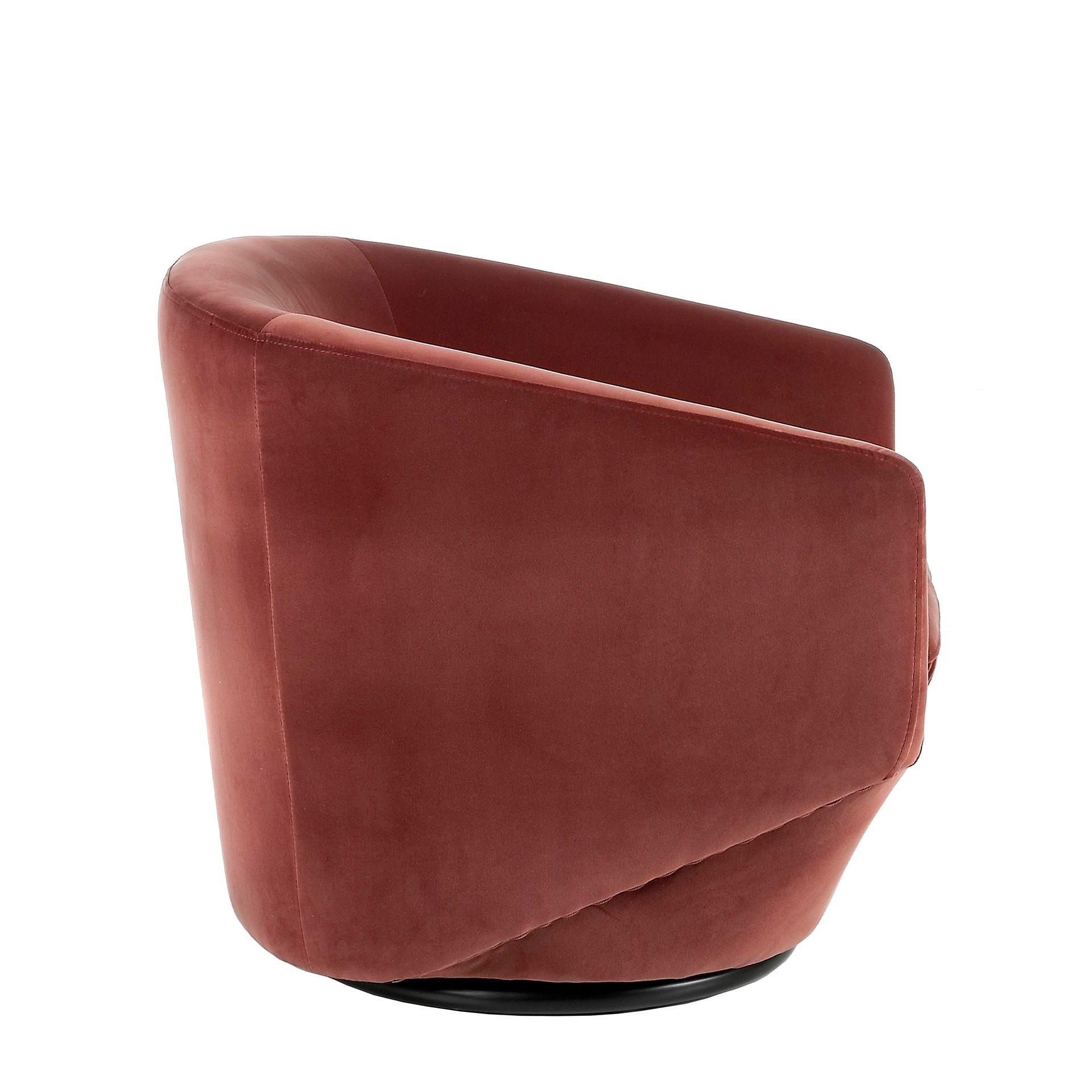 Sessel Drehbar Samt Peach 4