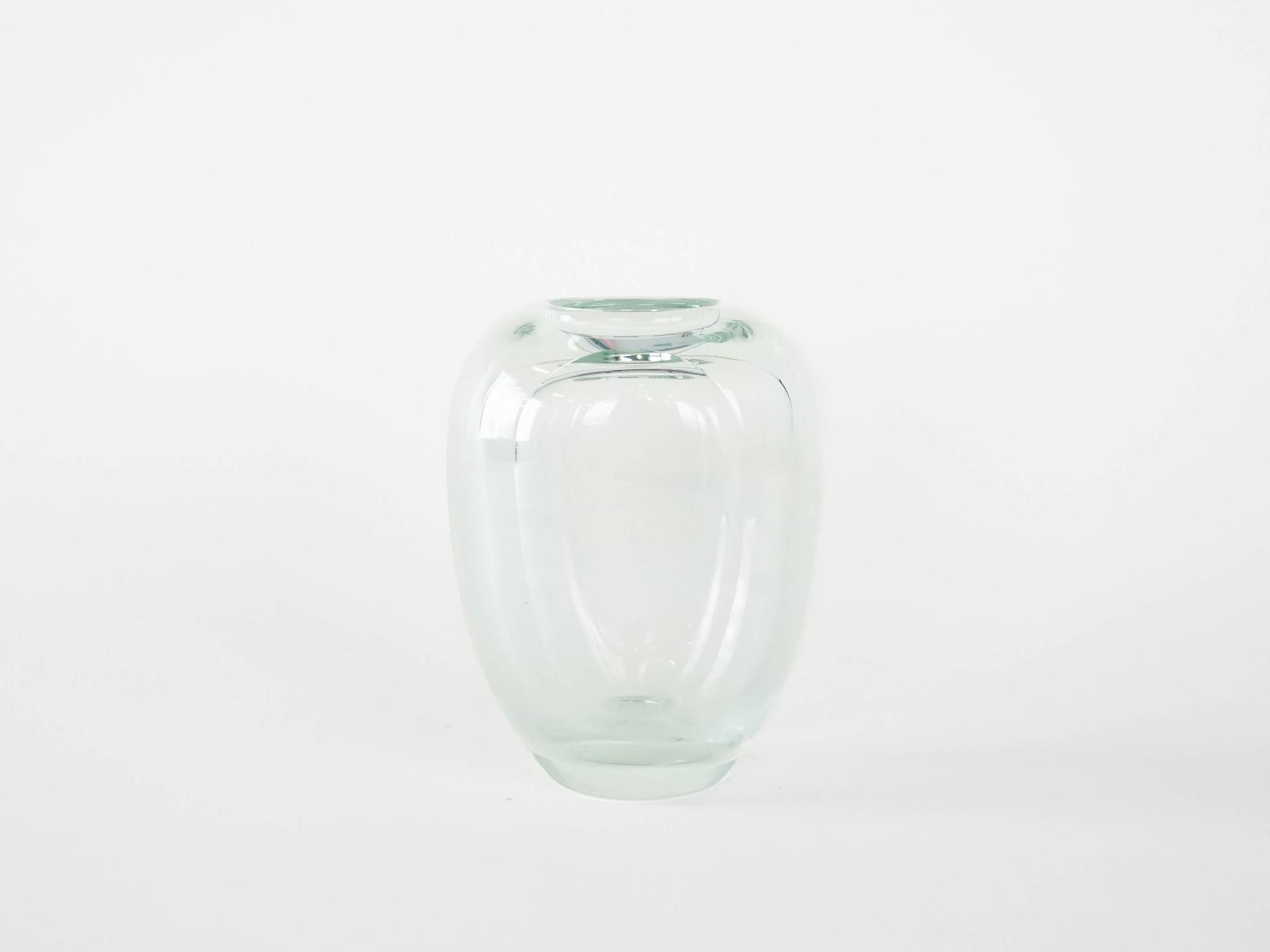 Gl Vase Transparent 1960er Jahre 2