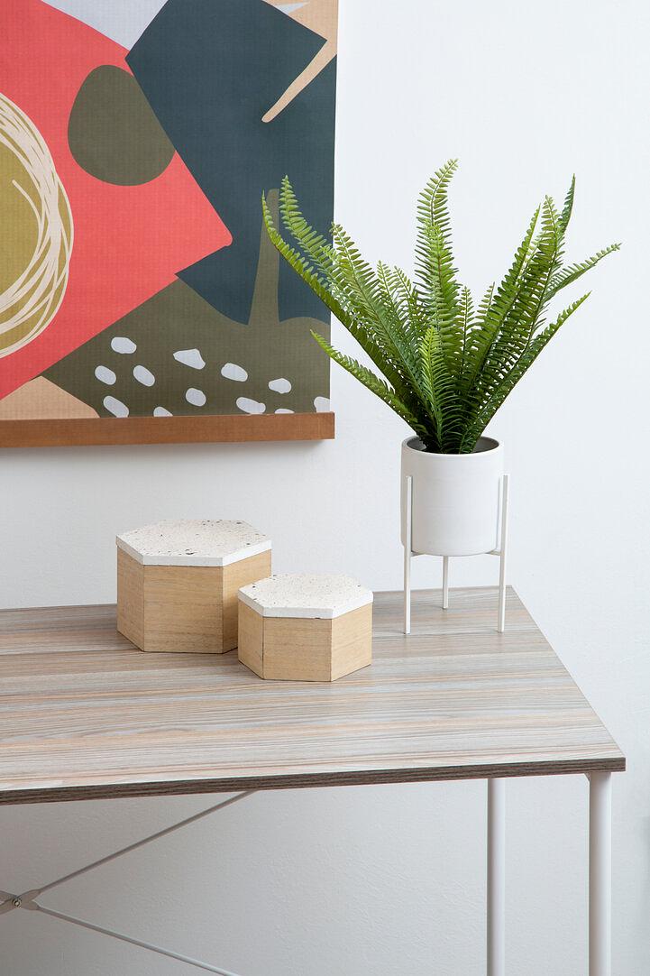 Mimo Large Terrazzo Jewelry Box with Lid Natural 4