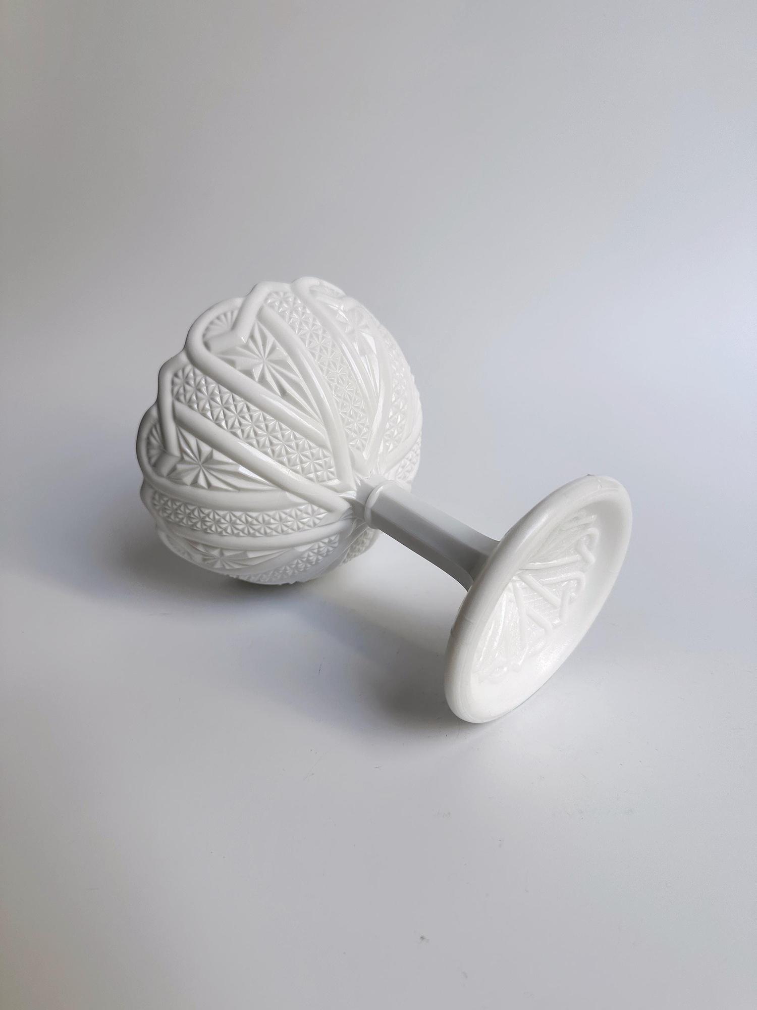 Vintage Jugendstil Obstschale Opalglas Weiß  3