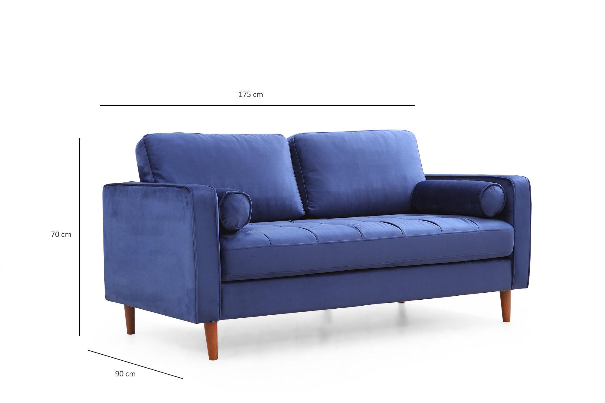Rome 2-seater sofa navy blue 7