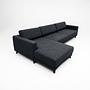 Tyme Corner Sofa Chaise Lounge Left Structured Fabric Night Black 3