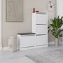 Dude shoe cabinet wood veneer white 1