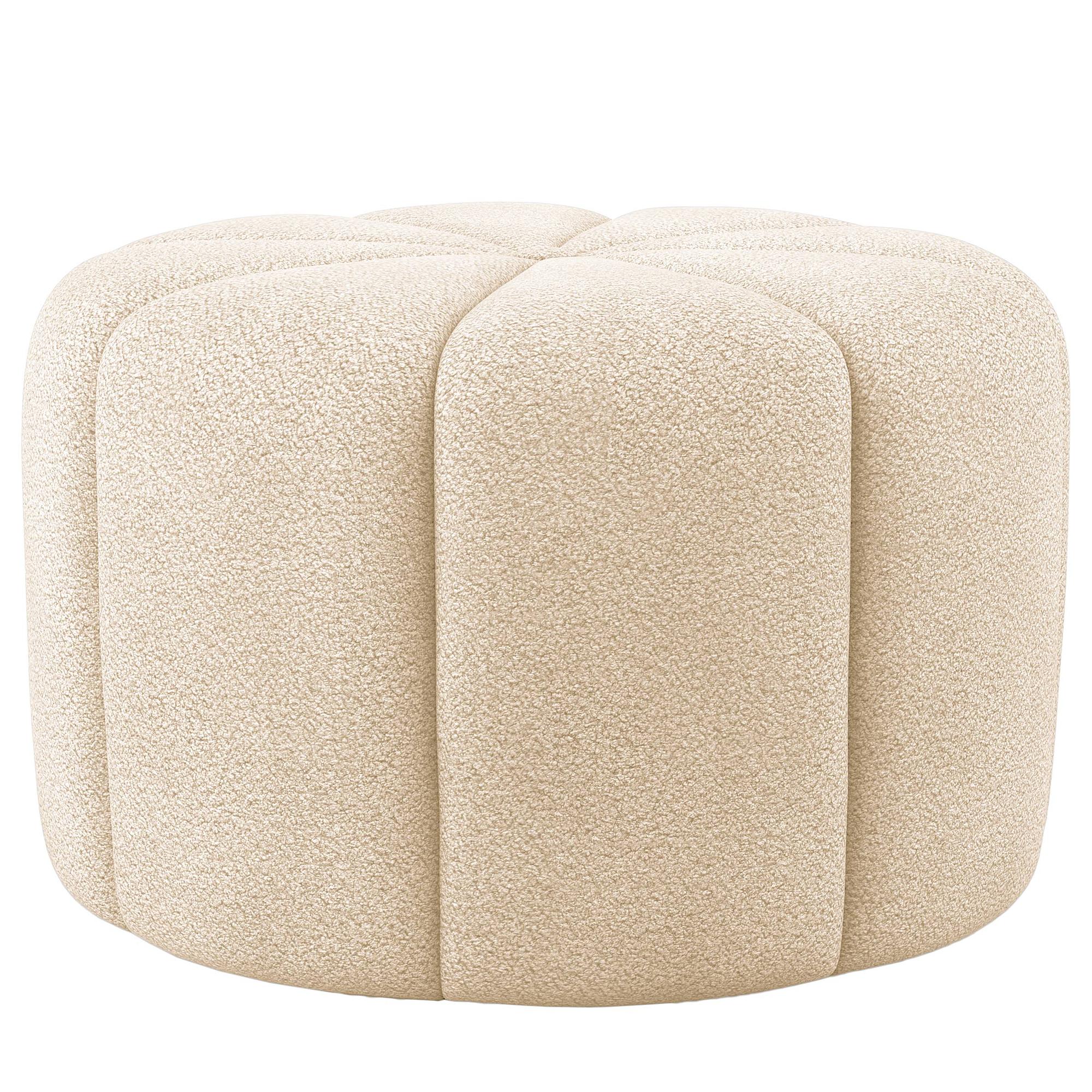 Stool FORA Teddy-Bouclé Fabric Beige 0
