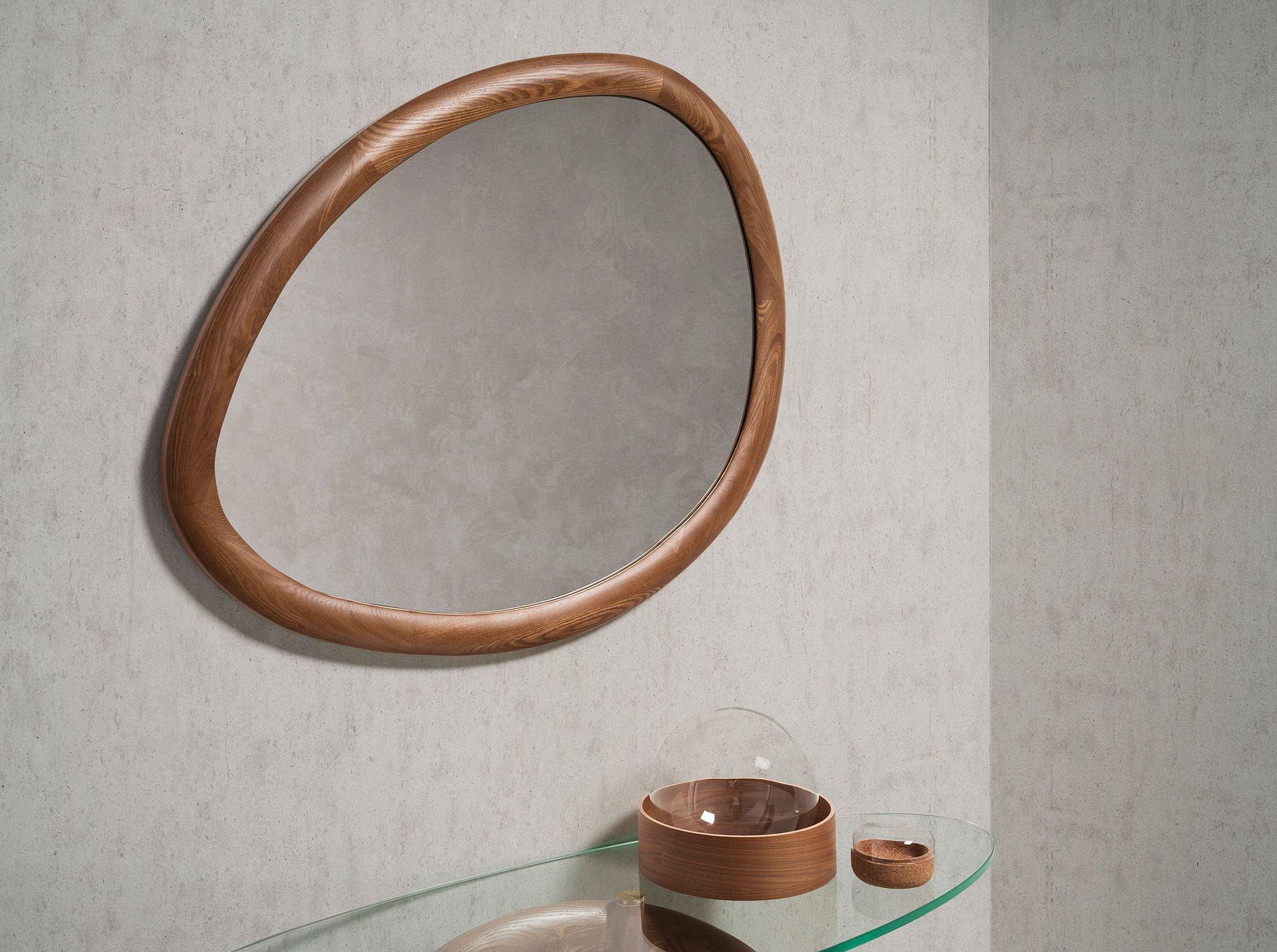 Wall mirror walnut brown 6