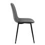 Rudine Dining Chair Set of 2 Microfiber Steel Black Grey 3