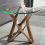 Round side table Walnut veneer Glass 2