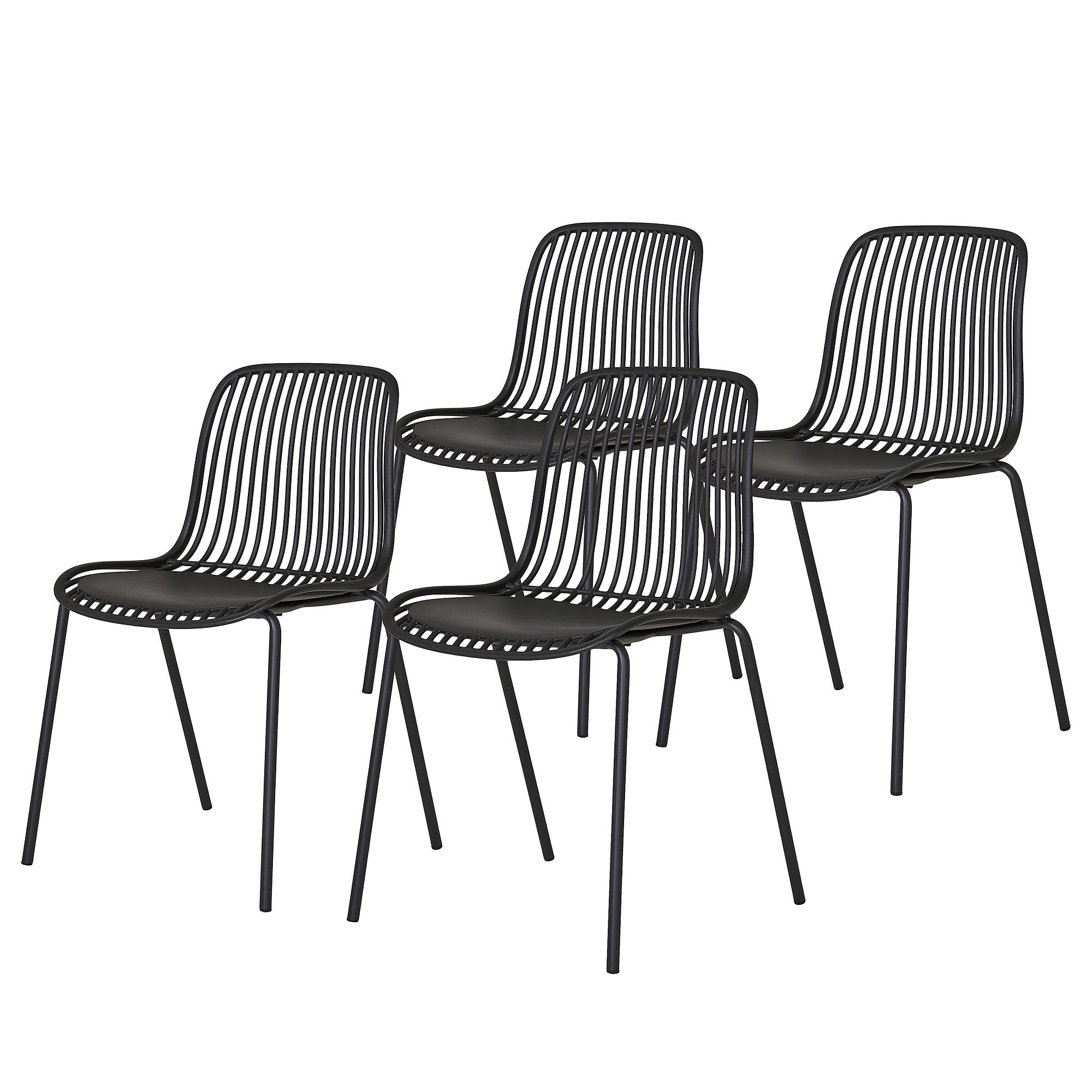 Garden Chair Branson Set of 4 Black 0