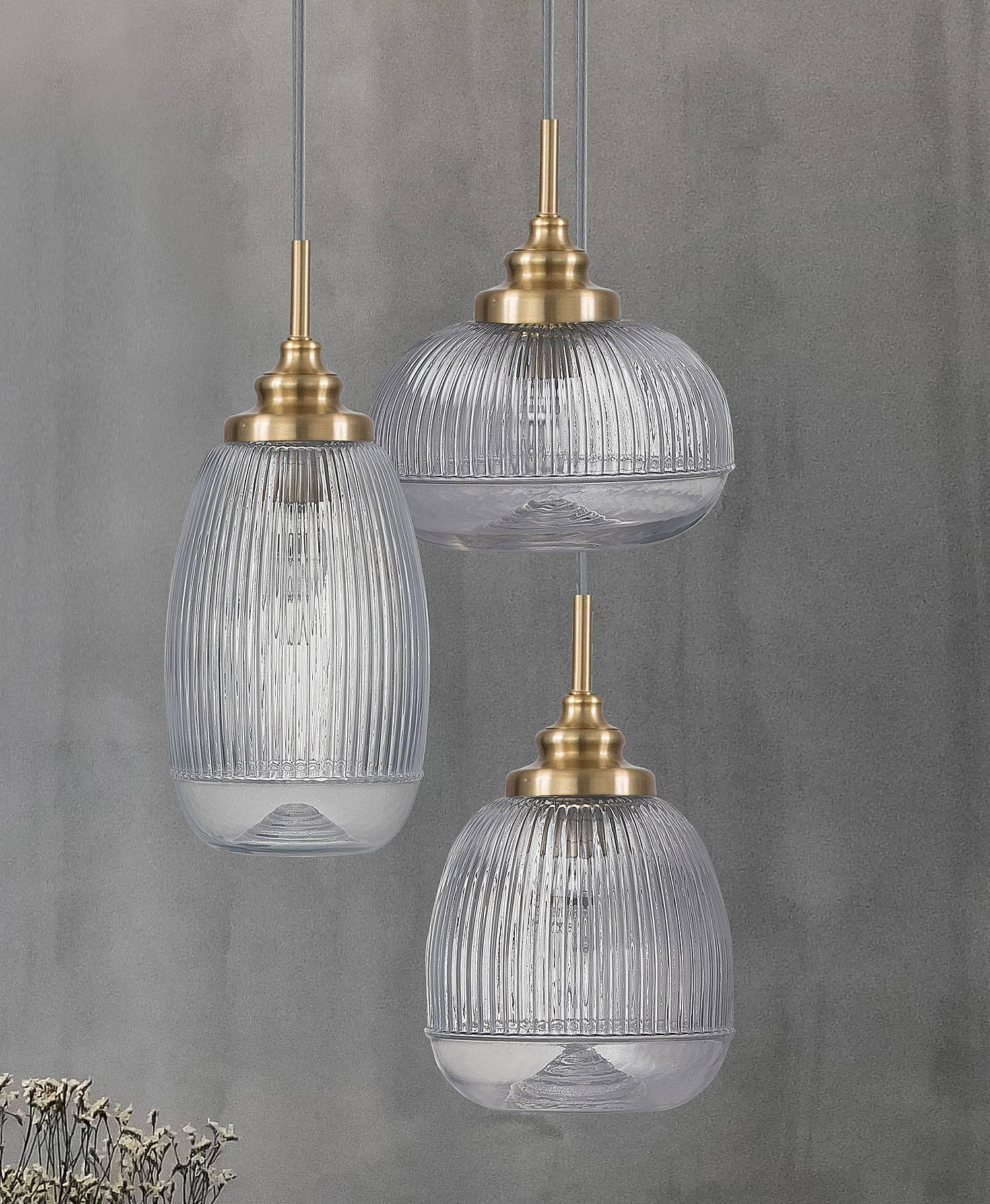 Pendant light Moon Type D Clear glass Aluminum 1