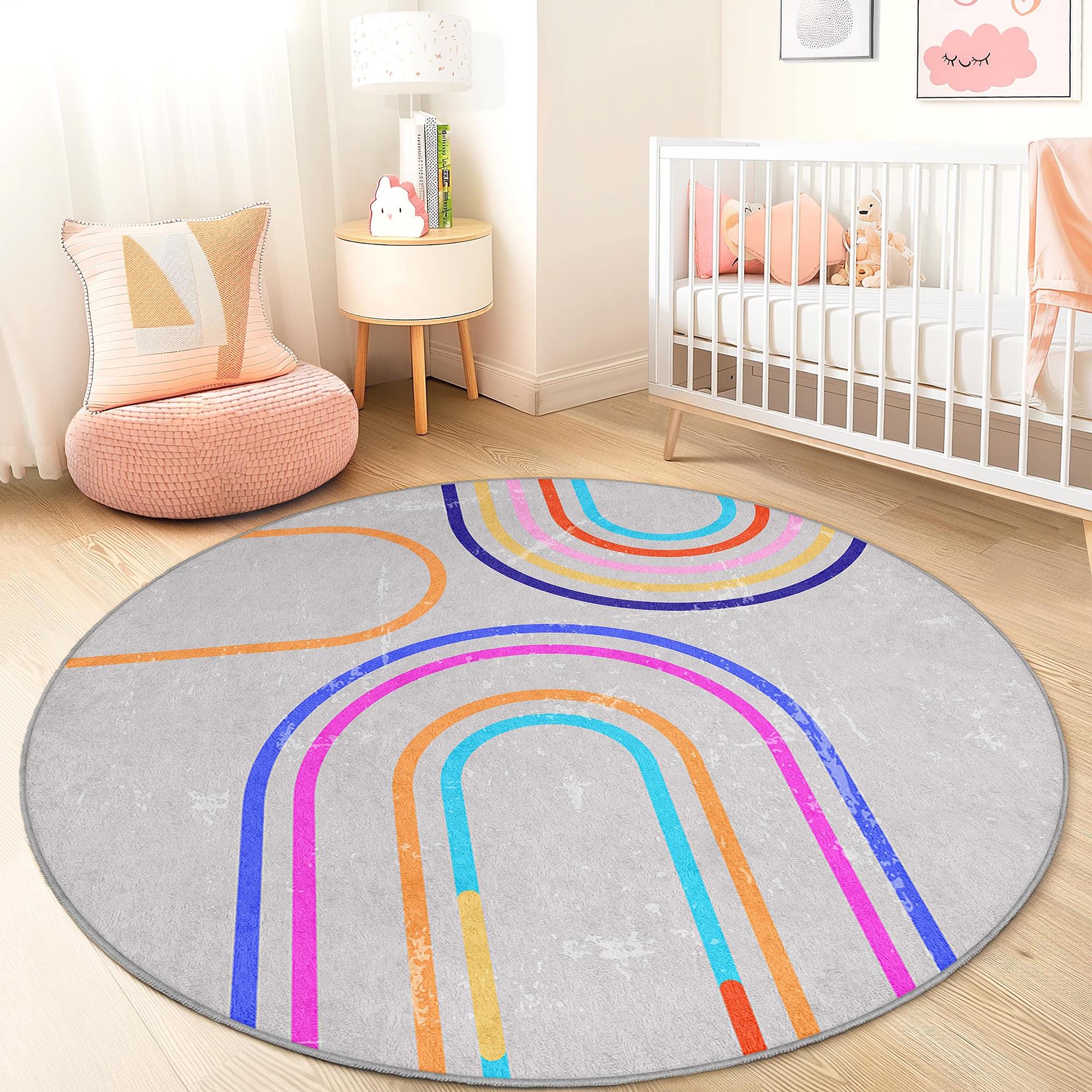 Rainbow Children's Rug Multicolored Ø120cm 1