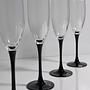 4x Vintage Sparkling Wine Glass Art Deco Revival 1980s 2