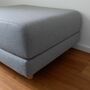 Hocker mit Schlaffunktion Wolle Holz Grau 2