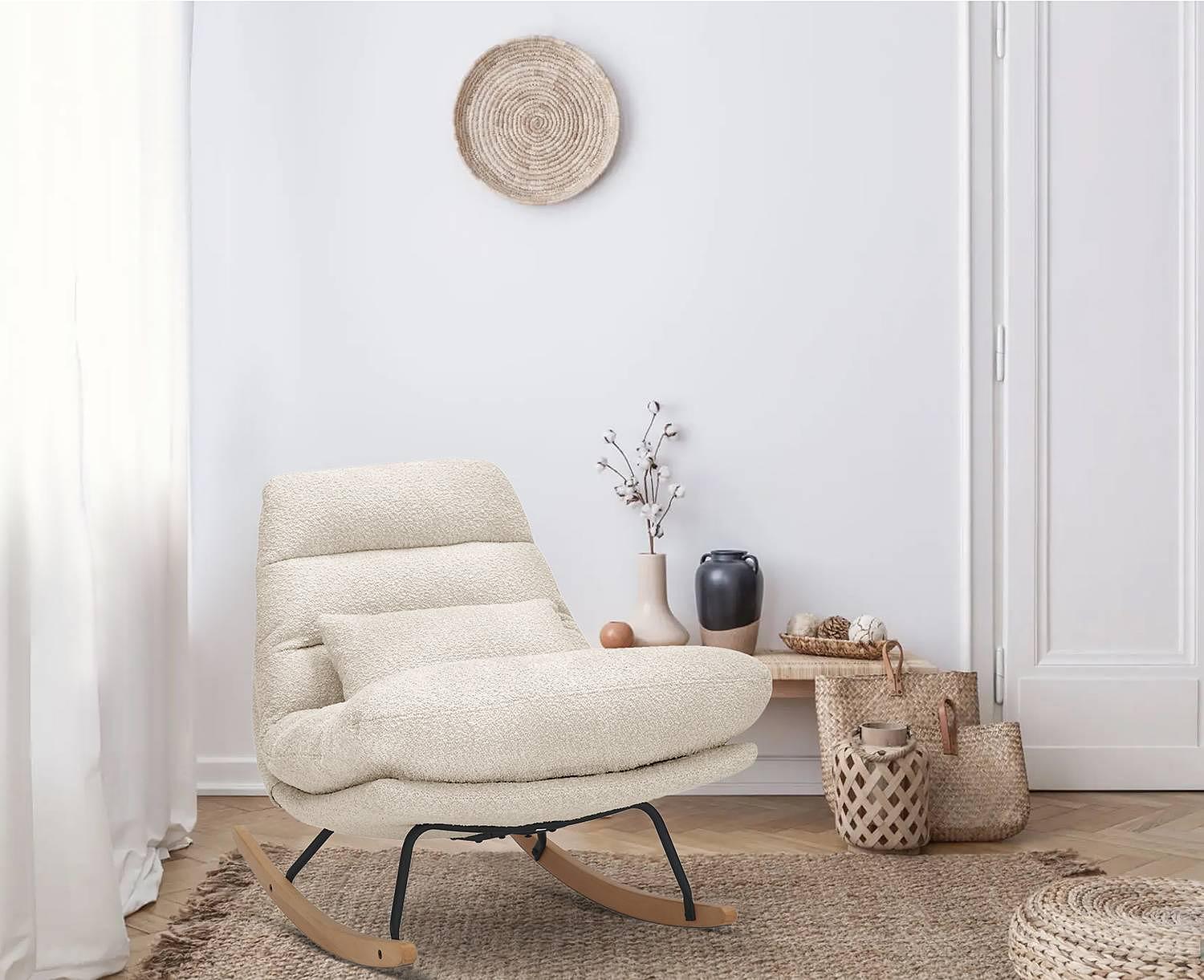 Rocking chair Skenala Beige 1
