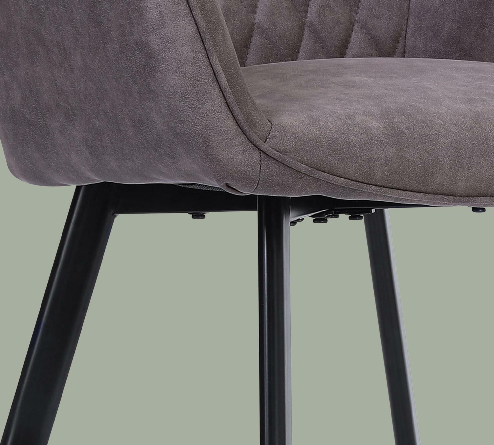 2x Armlehnstuhl Microfaser Grau 4