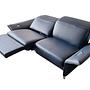2x Sofa 2.5-seater Leather Dark Blue 1